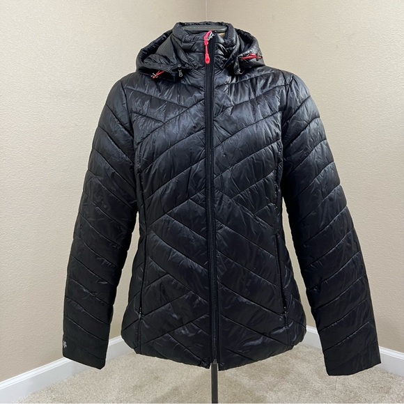 Tek Gear Warm Tek Hooded Quilted Puffer Jacket Coat Black Women’s Size Large, - Picture 1 of 16
